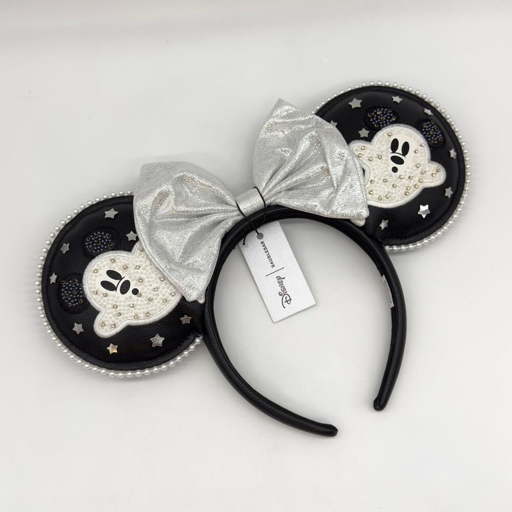 Baublebar Disney Mickey Mouse Ghost Halloween Minnie Headband Ears In Hand NEW